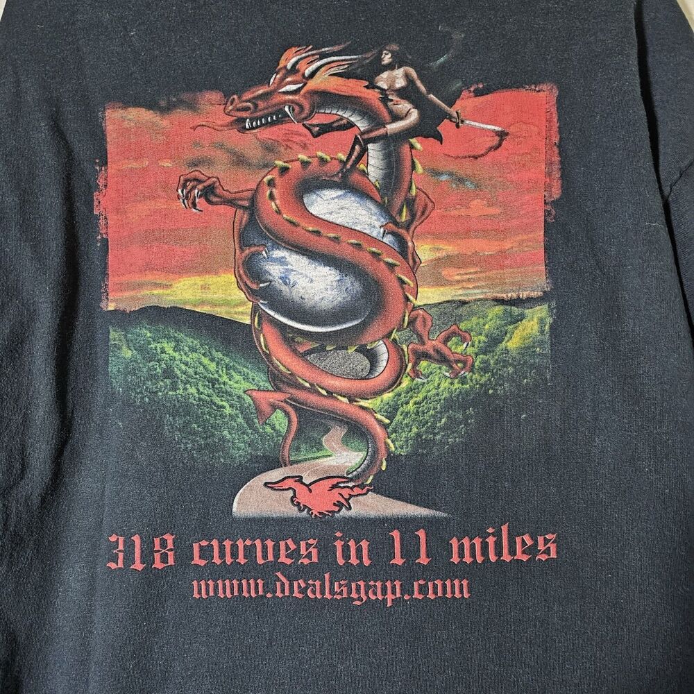 Deals Gap Motorcycle Resort Gildan (Made In Haiti) Long Sleeve Black XXL